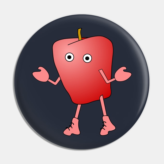 Apple Critter Pin by Barthol Graphics