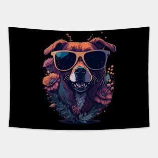 Cute Dog Graphic Illustration Designs Tapestry