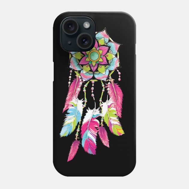 Inspirational DREAM CATCHER T-SHIRT HOT PINK DREAM CATCHER Phone Case by abcmandalaclothing