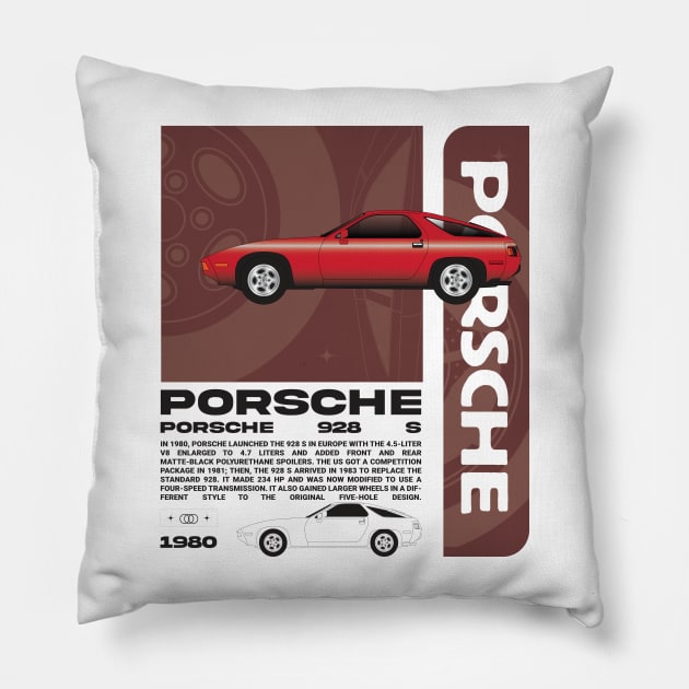 1980 Porsche 928 Pillow by kindacoolbutnotreally