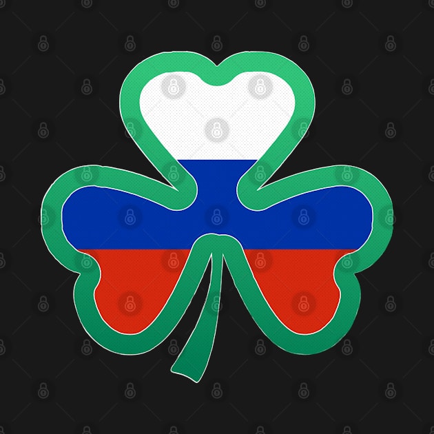 Russian Flag for st patricks day, Irish Shamrock by Myteeshirts