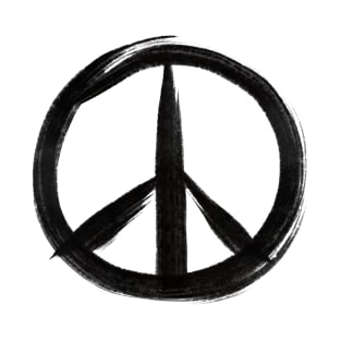 Zen Peace Symbol in black ink T-Shirt