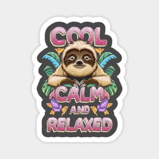 Cool, Calm, And Relaxed Sloth Magnet