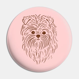 Affenpinscher (Pink and Brown) Pin