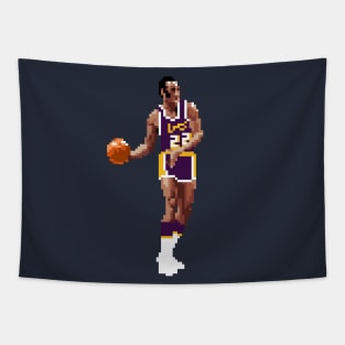 Elgin Baylor Pixel Dribble Tapestry