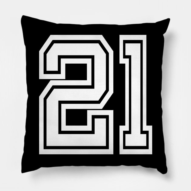 Numbers 21 for a sports team, group, or community Pillow by DariBangAngga