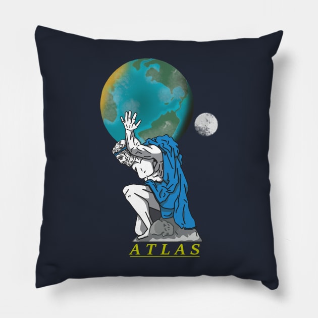 Atlas (The Cursed Titan) Pillow by Clifficus