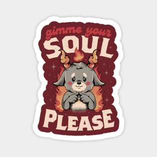 Gimme Your Soul Please - Funny Evil Baphomet Gift Magnet