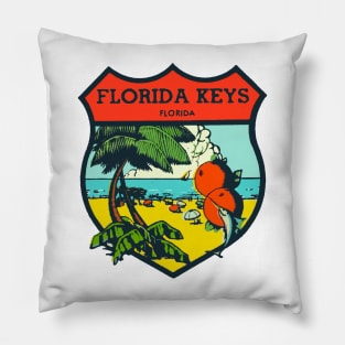 Vintage Florida Keys Decal Pillow