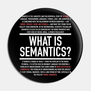 Semantics Defined - Linguistics Teacher Pin