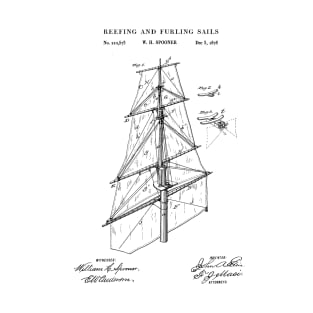 Ship's Sail Rigging Patent Image 1878 T-Shirt