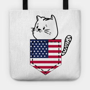 Patriotic Pocket Pussy - Cat Lover -  American Patriot Tote