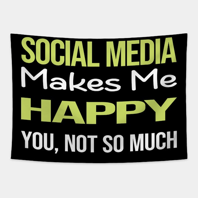 Funny Happy Social Media Tapestry by symptomovertake