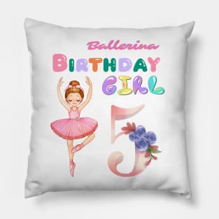 5th birthday ballerina girl Pillow