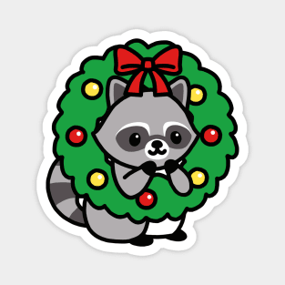 Holiday Raccoon Magnet