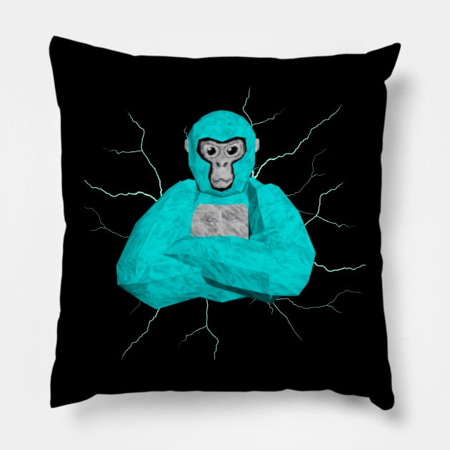 Gorilla Tag PFP Monke Merch VR Gamer Gift Pillow by gts