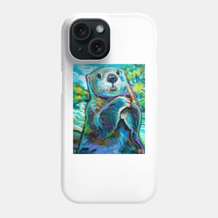 Psychedelic River Otter by Robert Phelps Phone Case