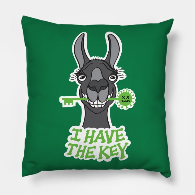 Proud black llama holds the key against coronavirus Pillow by zooco