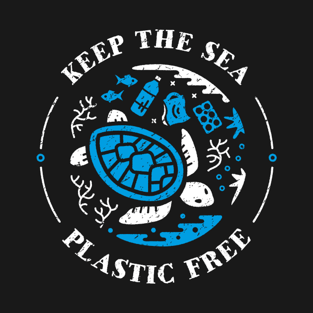 Keep the Sea Plastic Free Underwater Scene by bangtees