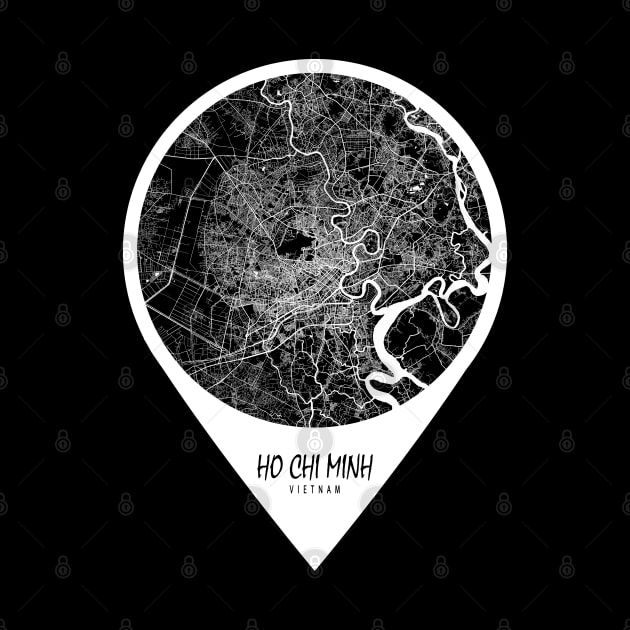 Ho Chi Minh, Vietnam City Map - Travel Pin by deMAP Studio