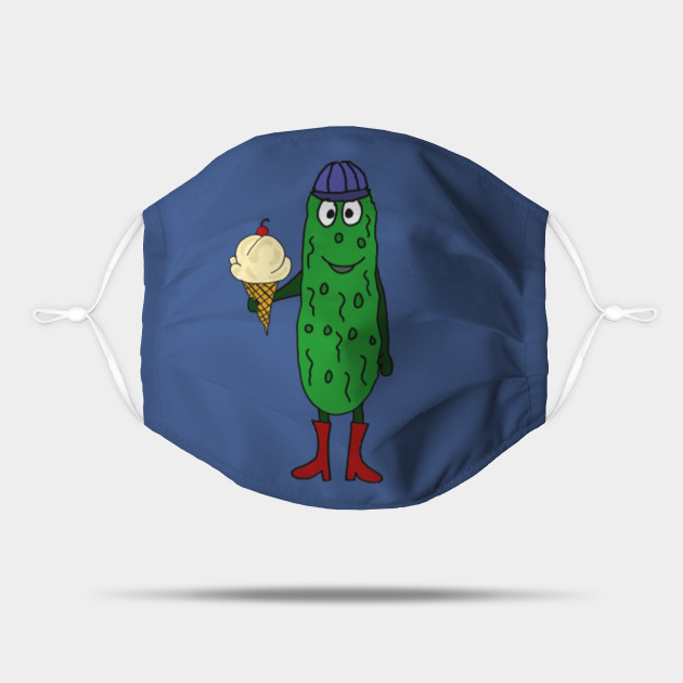 Funny Dill Pickle Eating Ice Cream Cone Cartoon Pickle Mask Teepublic Pickles are by definition sour. teepublic