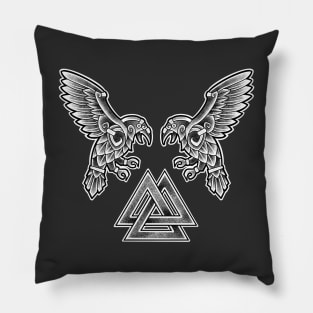 Valknot with Hugin and Munin Pillow