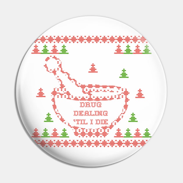 Pharmacy Christmas Sweater Drug Dealing Pin by TheTravelersPharmacy