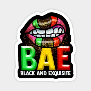 BAE Black And Exquisite Black Pride Tee Melanin Afro America Magnet