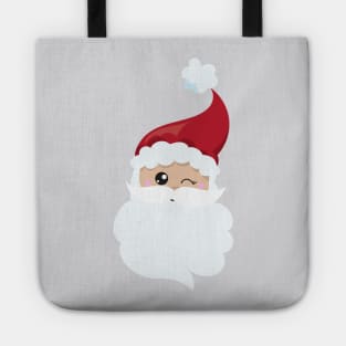 Santa Claus, Santa Hat, Winking Santa, Christmas Tote