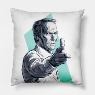 Clint Eastwood - An illustration by Paul Cemmick Pillow