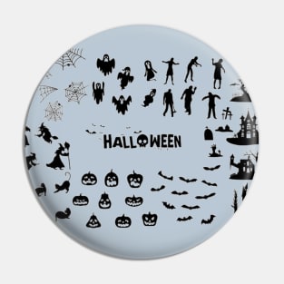 Halloween pattern mask Pin