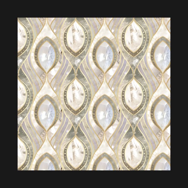 White Quartz & Gold Elegant Pattern by tanyadraws