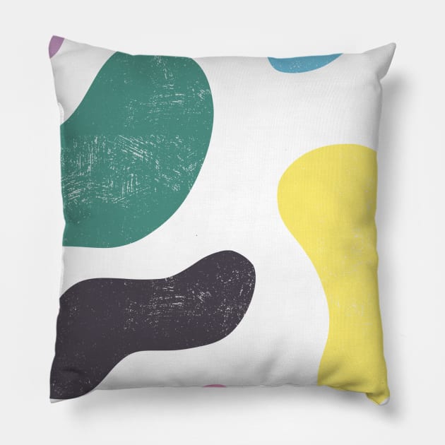 Pocket - Abstract Organic Memphis Shapes Purple Pillow by ninoladesign