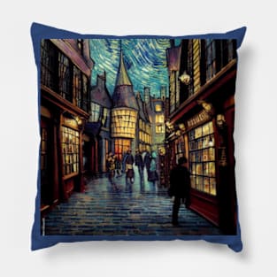 Starry Night in Diagon Alley Pillow