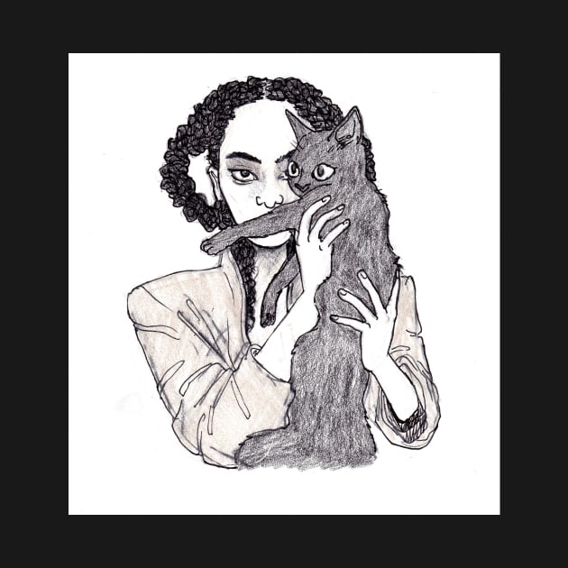 Girl With Cat by sadnettles