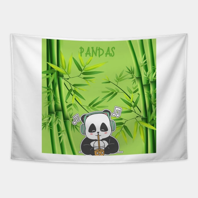 Love Pandas Tapestry by Jose Roberto LG