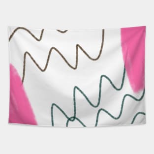 Pink black abstract watercolor art Tapestry