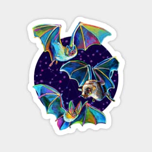 Galactic Gothic Bat Pattern by Robert Phelps Magnet