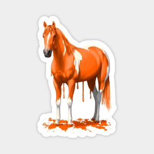 Funny Orange Dripping Wet Paint Pinto Horse Magnet