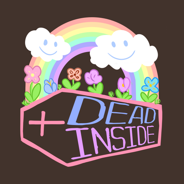 Dead Inside Cute Kawaii Geek Nerd Goth Tee by rookeryking