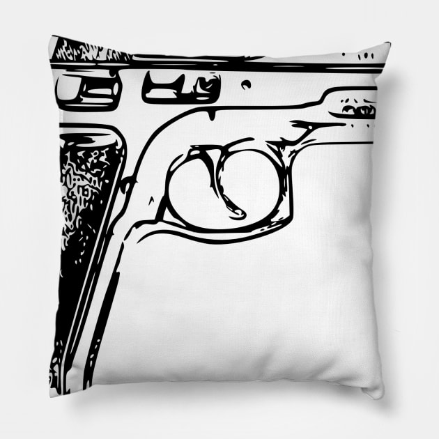 handgun Pillow by MarkoShirt