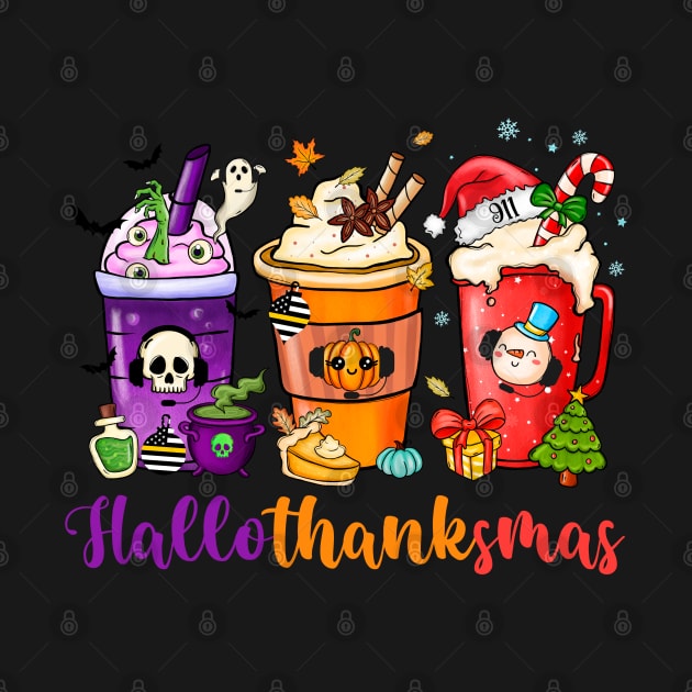 Funny Holiday Dispatcher HalloThanksMas by Shirts by Jamie