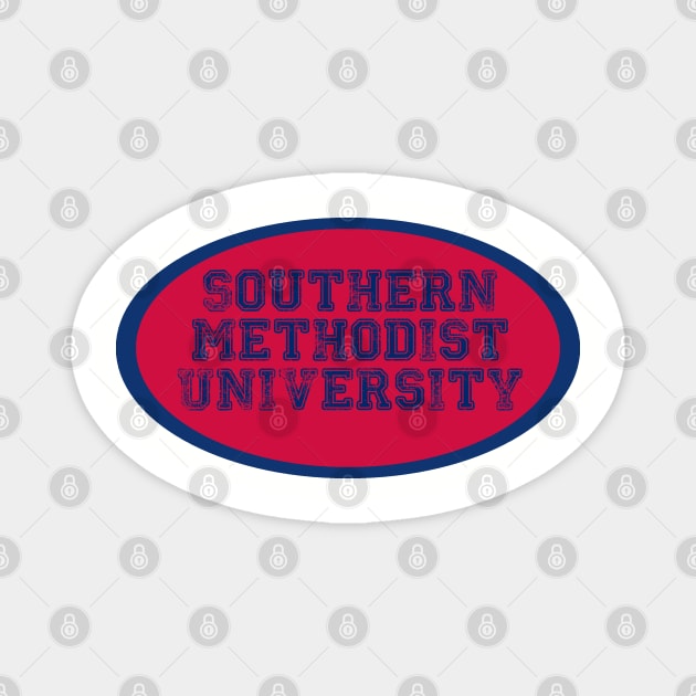 Southern Methodist University Oval Magnet by one-broke-kid