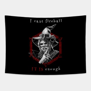 Wizard - I cast Fireball tee shirt Tapestry