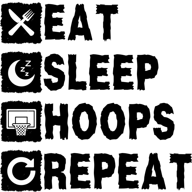 Eat Sleep Hoops Repeat Kids T-Shirt by NomiCrafts