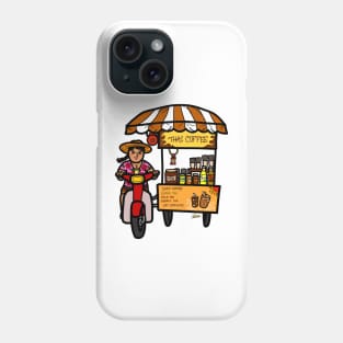 Thai street vendor selling coffee drink takeaway Phone Case