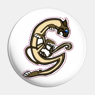 Ragdoll Cat Medieval Celtic Letter G Pin