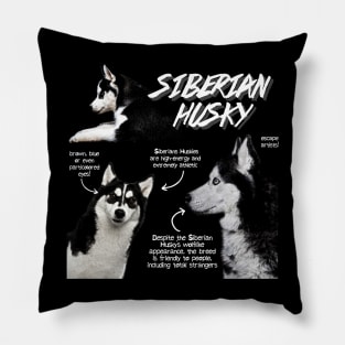 Siberian Husky Fun Facts Pillow