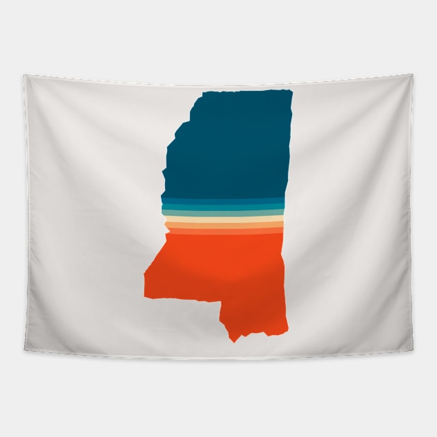 Mississippi State Retro Map Tapestry by n23tees