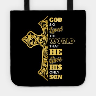 John 3:16 God so Loved the World Bible Verse Christian Tote